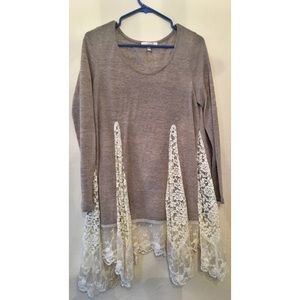 Tan super long tunic